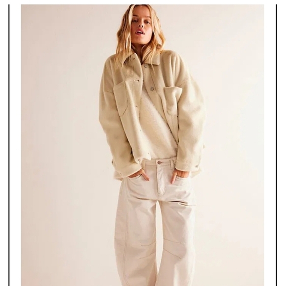 We The Free Cozy Opal Swing Button Up Faux Fur Jacket Size Small Women's - Picture 5 of 16